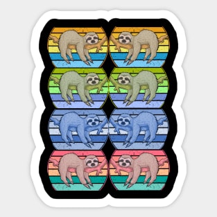 Colourful Sloths Sticker